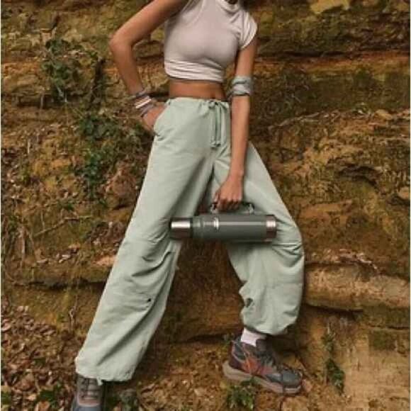 NEW Free People Movement Shape Up Drawstring Pants Mint Size Medium - Picture 2 of 7